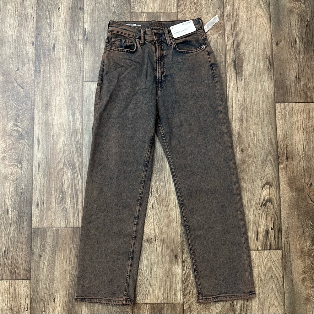 Arizona Highest Rise Vintage Straight Jeans Women’s Size 4 Brown